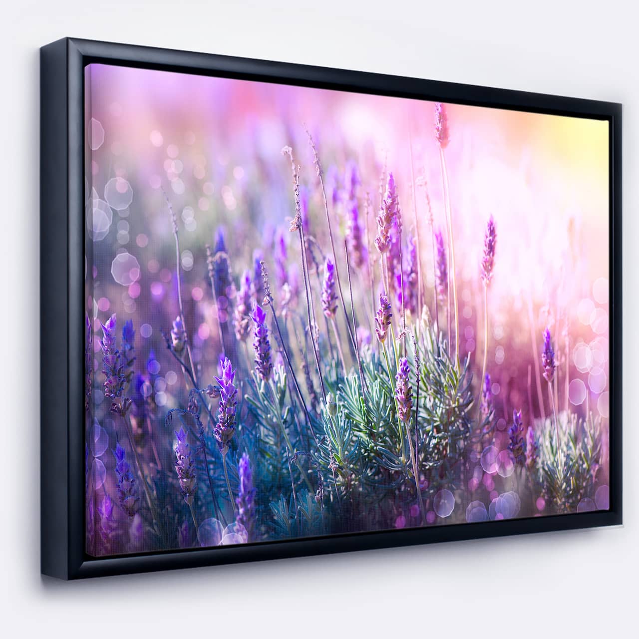 Designart - Growing and Blooming Lavender - Floral Framed Canvas Art print